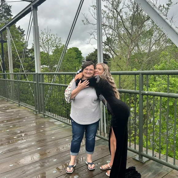 Elegant Black Velvet Dress with Rhinestone Accents prom dress - Picture 3 of 4